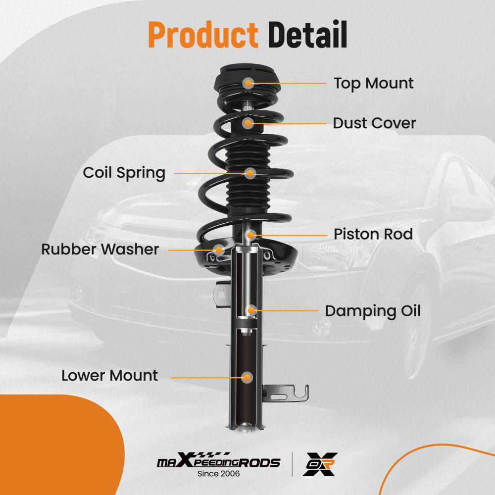 Pair Front Strut Spring Absorbers compatible for Chevrolet Cruze 12-15 Cruze Limited 16