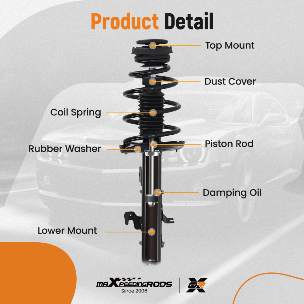 Pair Front Strut Spring Absorbers compatible for Chevrolet Camaro 2013-2015 3.6L 6.2L 7.0L