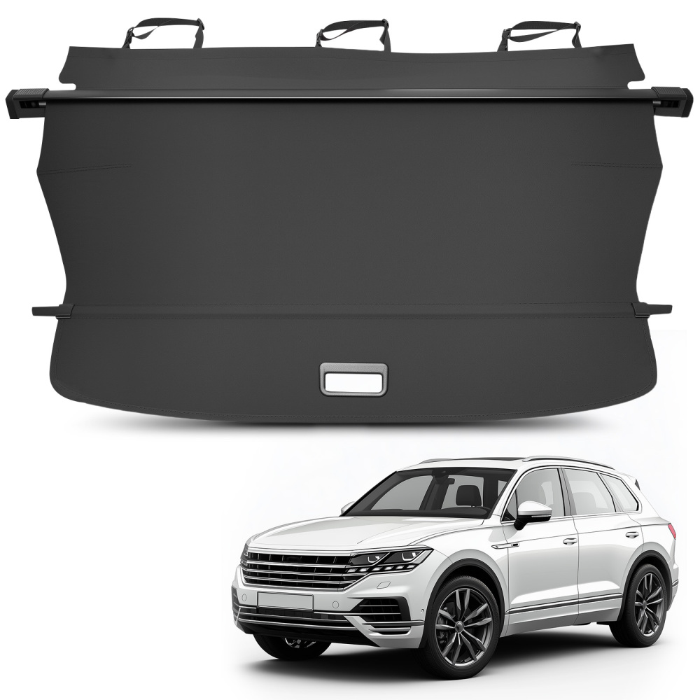 Black Parcel Shelf Rear compatible for VW Touareg 2011-2017 Luggage Cover 7P6867773H