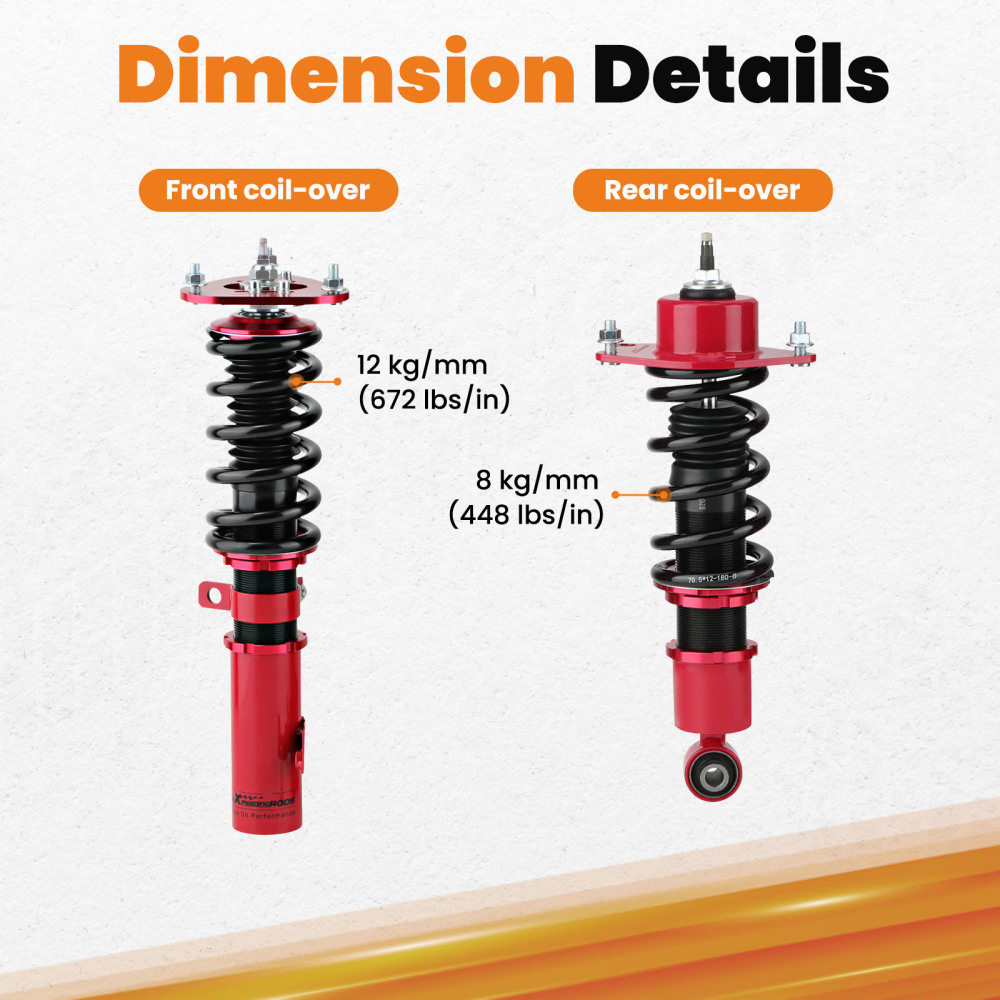 24 Ways Coilovers Shock Struts compatible for Toyota Celica 2000-06 Adj. Damper Absorbers Lowering Kit