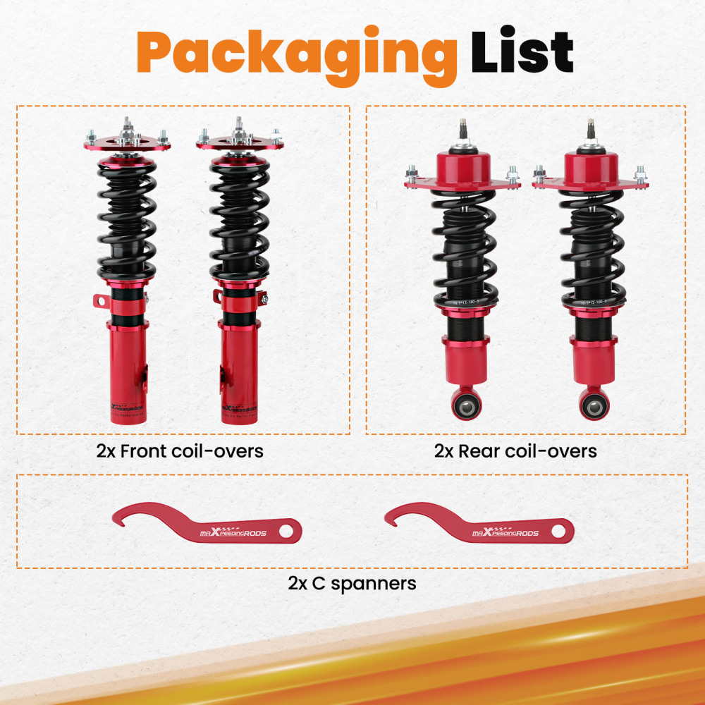 24 Ways Coilovers Shock Struts compatible for Toyota Celica 2000-06 Adj. Damper Absorbers Lowering Kit