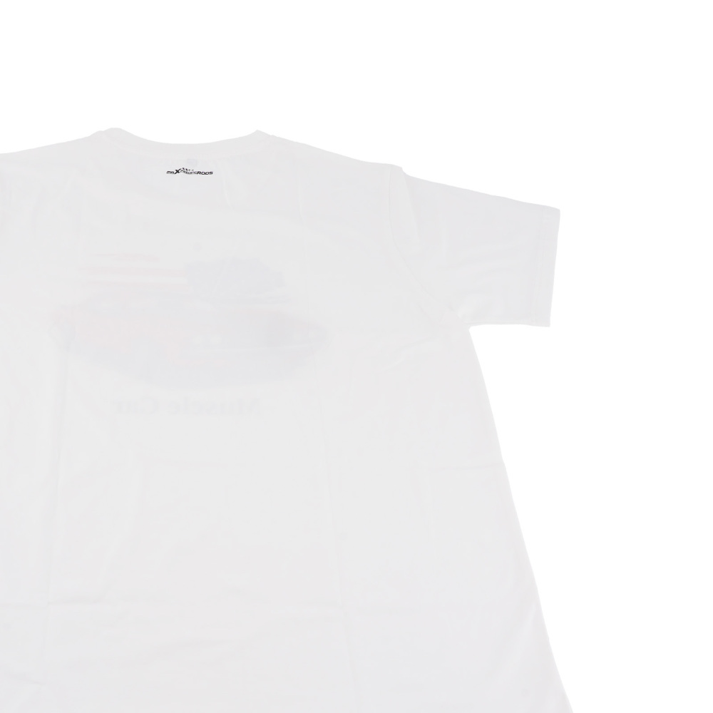 Funny Racing Car Graphic T-Shirt for Vintage USA Flag Muscle Car Classic Design, Size XL