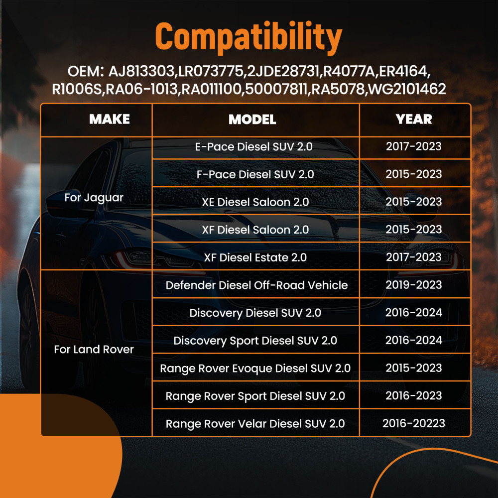 16x Rocker Arms16x Lifters compatible for Jaguar E-Pace F-Pace compatible for Land Rover AJ813303