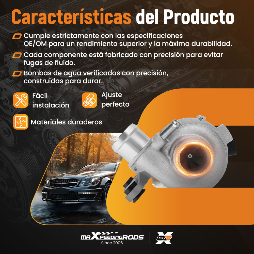 Electronic Water Pump Engine Coolant Pump compatible for Mercedes C180 C200 E200