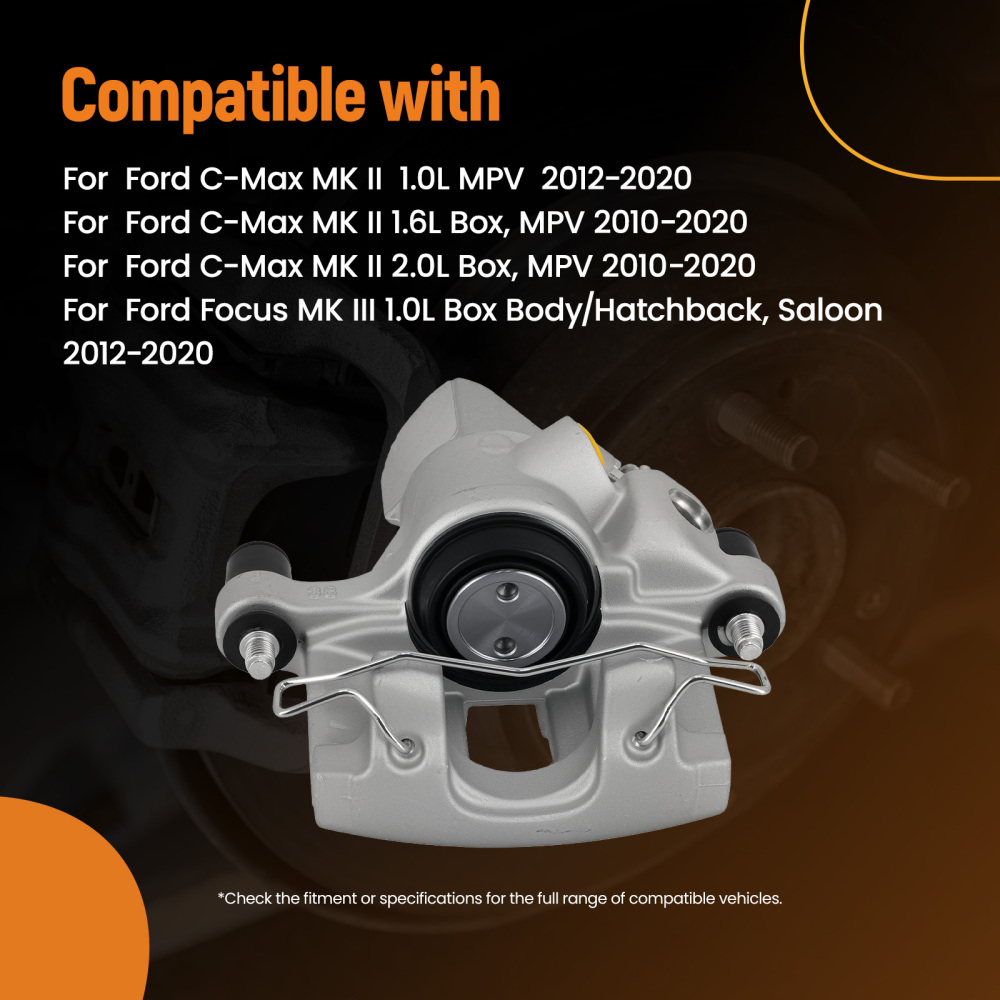 Rear Left Brake Caliper compatible for Ford C-Max MK II Focus Turnier MK III compatible for Volvo C30 38mm