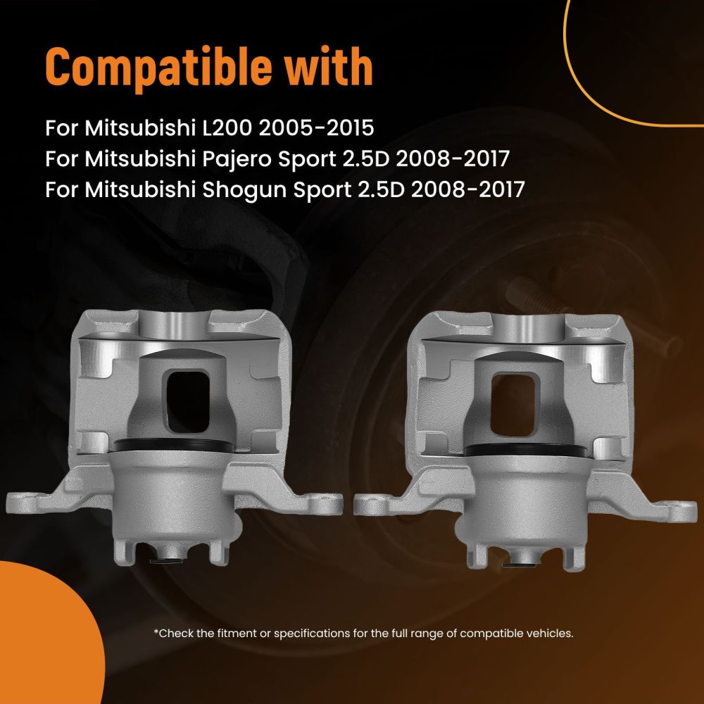 Front Brake Calipers Left + Right compatible for Mitsubishi L200 Triton Pajero Sport MK II