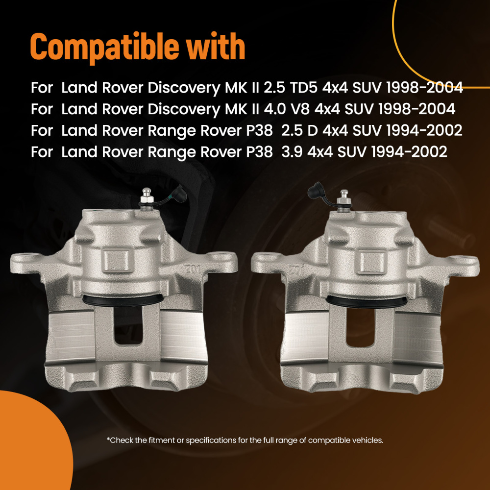 4 Brake Caliper Front Left Right Rear compatible for Land Rover Discovery 2 compatible for Range Rover P38