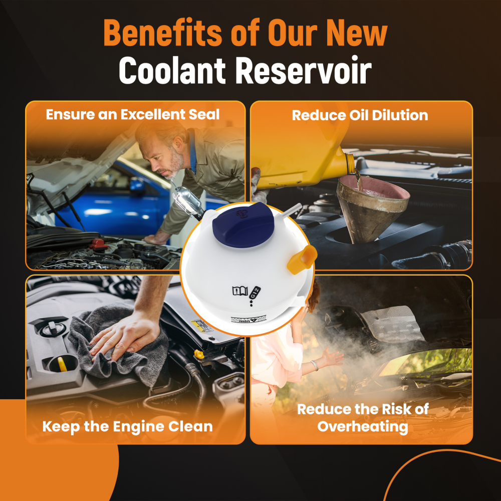 Coolant Expansion Tank compatible for Audi TT Quattro compatible for VW Golf 1999-2015 1J0121407F