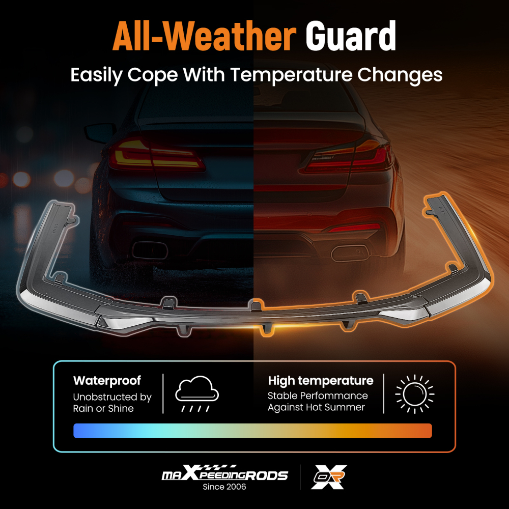 3PC Black Diffuser Kit compatible for BMW G11 G12 7 Series M Sport 2019-2022 PP R Style