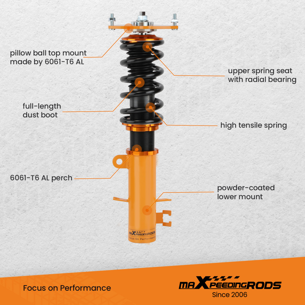 Full Coilovers Kits compatible for Nissan Altima L32A D32 compatible for Nissan maxima coilovers A35 With Camber Plate