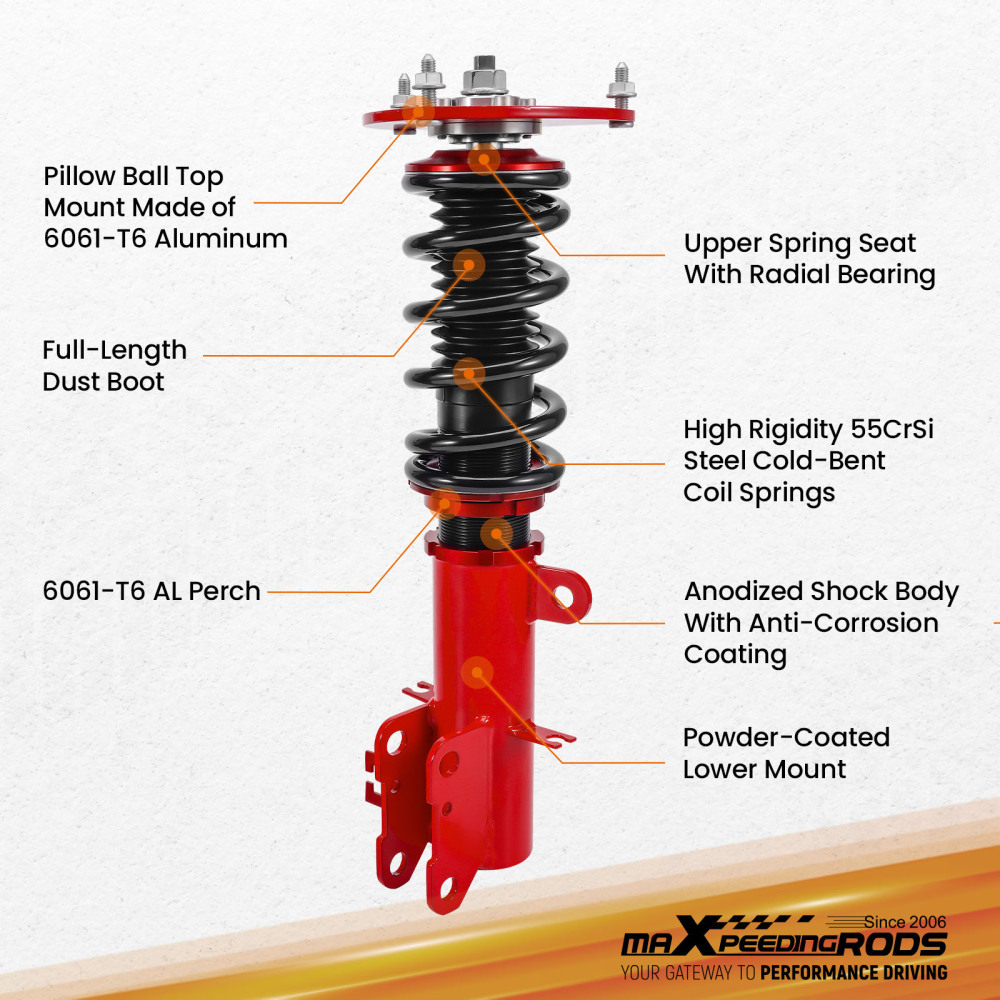 Coilovers Struts Absorbers Lowering Kit compatible for Nissan Altima 07-13, Maxima 09-14