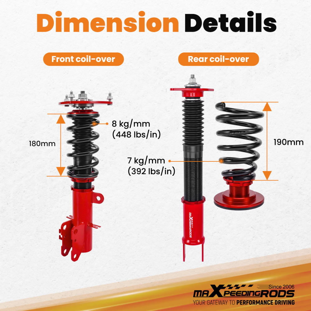 Coilovers Struts Absorbers Lowering Kit compatible for Nissan Altima 07-13, Maxima 09-14