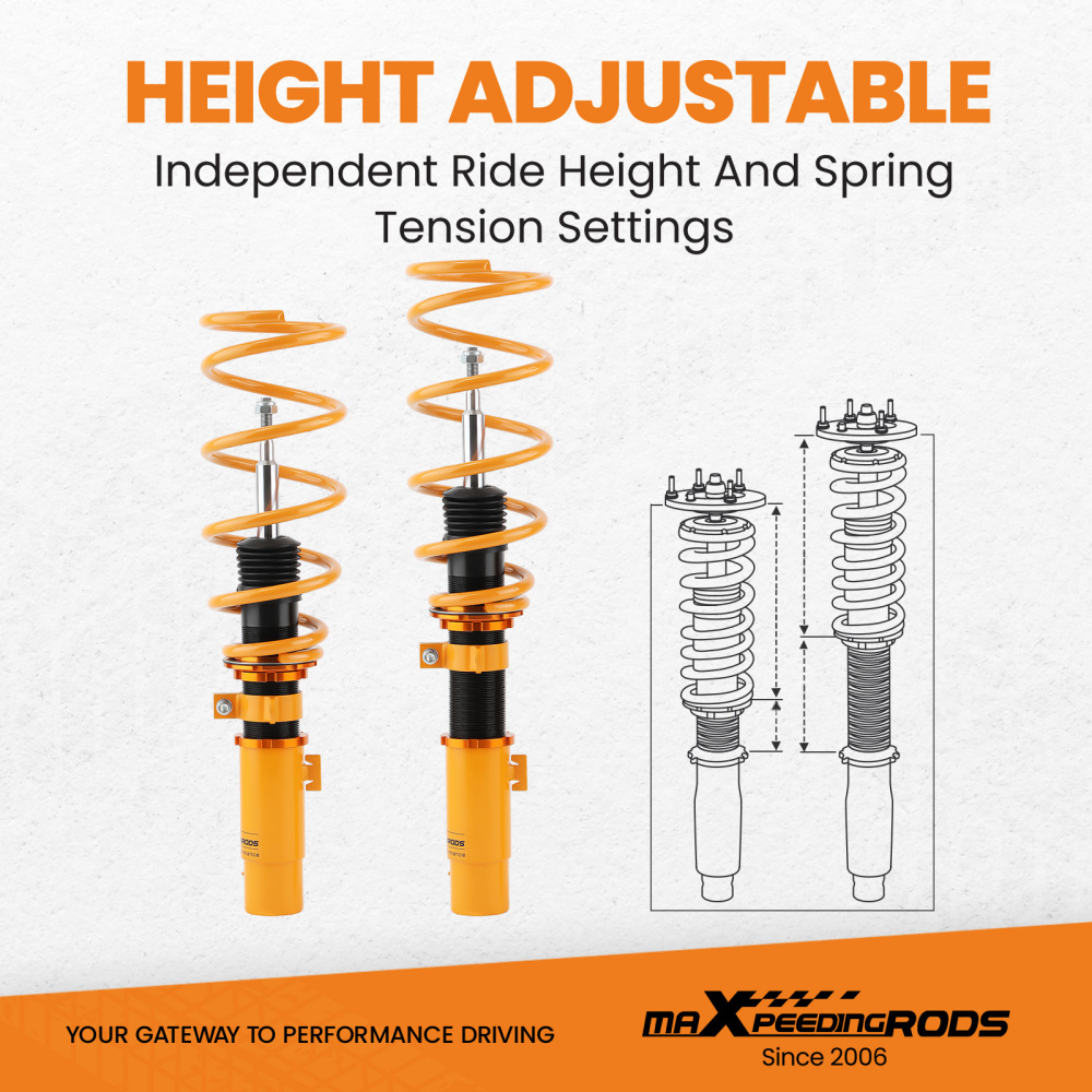 FrontRear Coilover Suspension Kit w/ StrutsSpring Shock Absorbers Compatible for BMW X1 (E84) Adjustable Suspension Parts