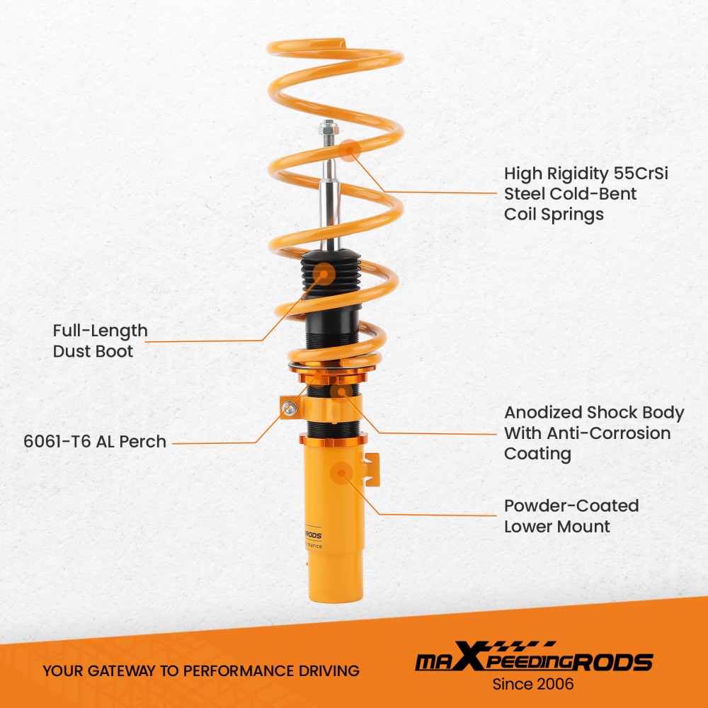 FrontRear Coilover Suspension Kit w/ StrutsSpring Shock Absorbers Compatible for BMW X1 (E84) Adjustable Suspension Parts