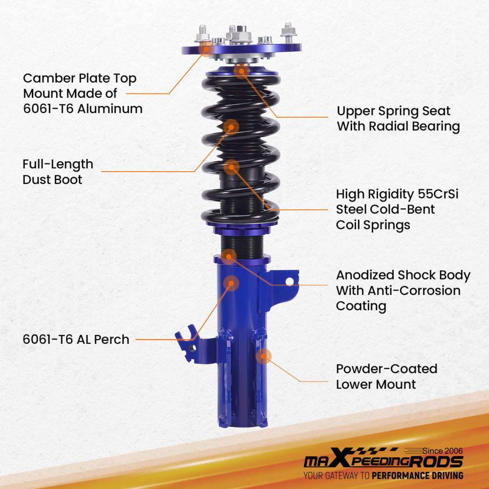 Coilover Shock Kit compatible for Toyota Camry Lexus ES300 1992-1994 Suspension Coilovers