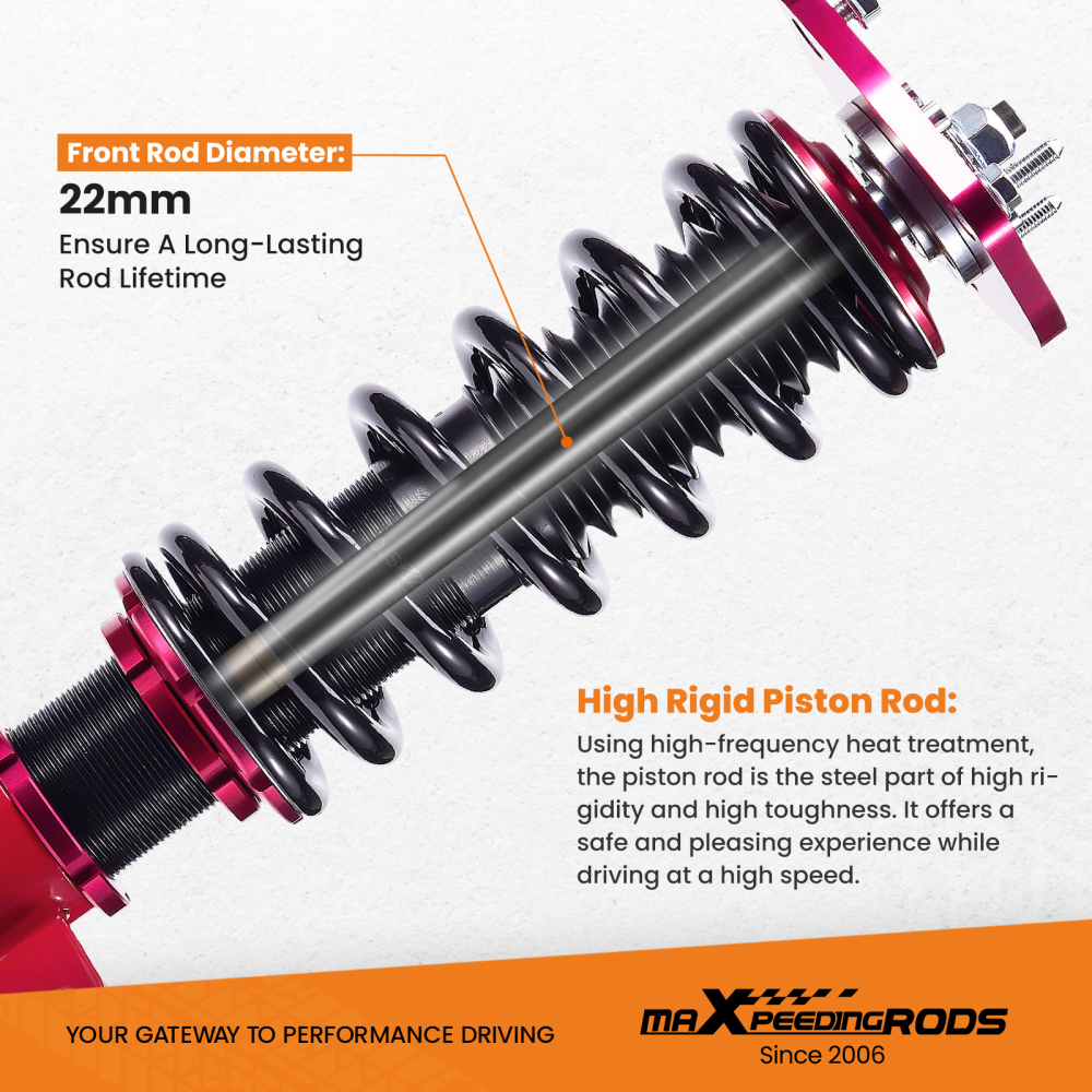 4Pcs Coilovers Suspension Lowering Kit Adj Height compatible for Toyota Camry 2002-2006