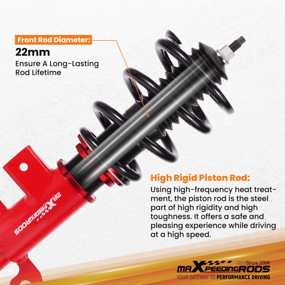 MaXpeedingrods Adjustable Coilover Lowering Shocks Kit compatible for Dodge Dart PF 13-16