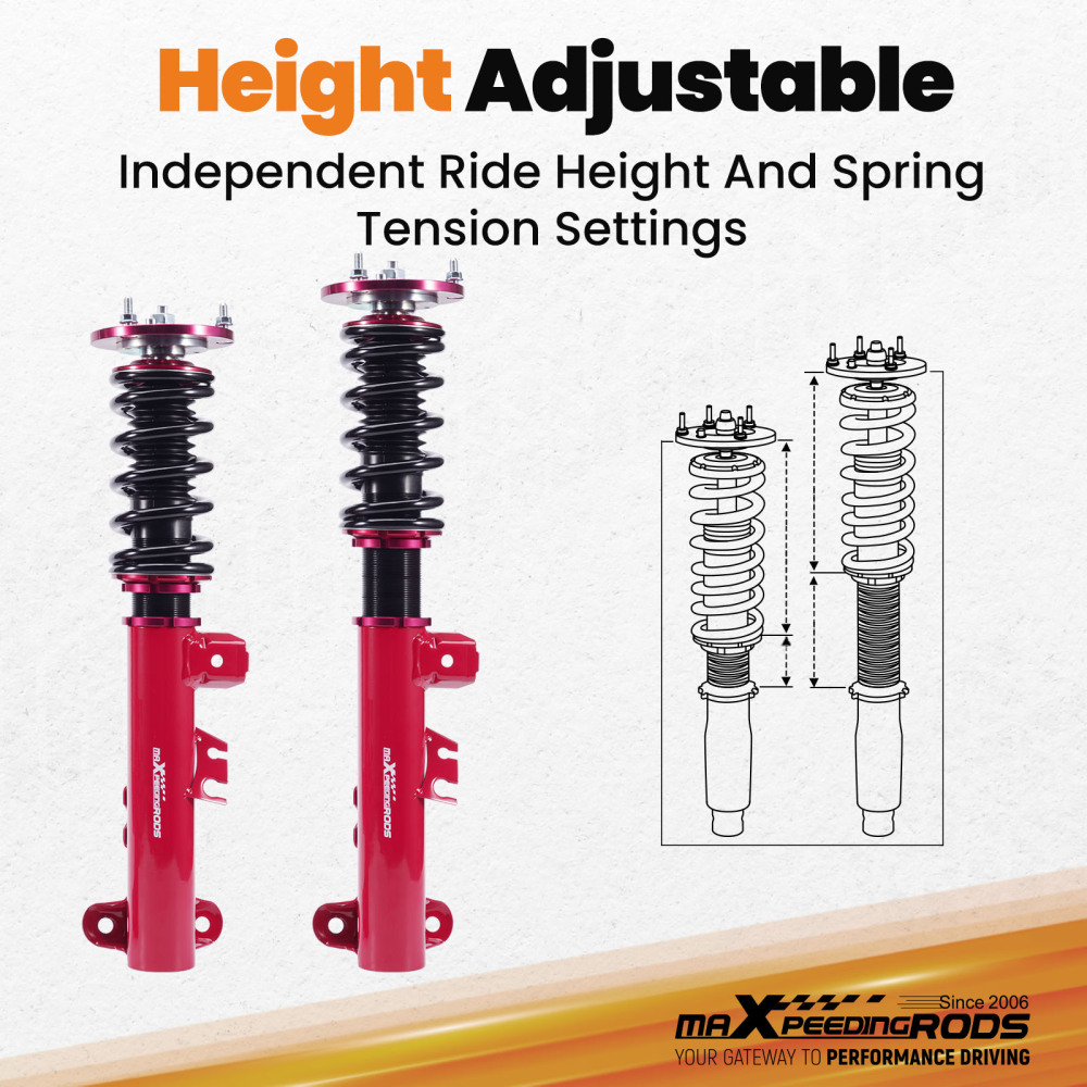 4pcs Adjust Height Coilovers Suspension Kits Shock Absorber compatible for BMW 3 Series 1990-1999 Lowering Kit