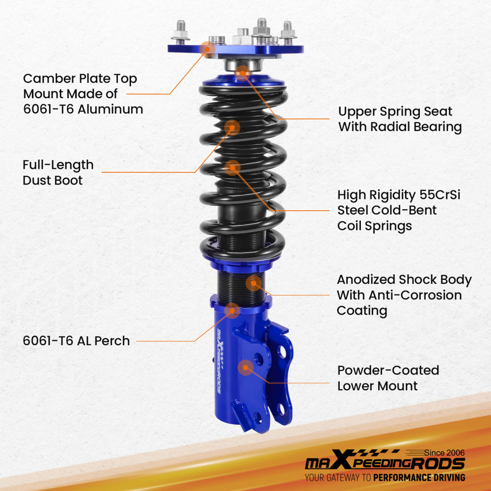 Coilover Suspension Struts compatible for Mitsubishi Lancer EVO 7 8 9 Sedan Coilovers 02-07