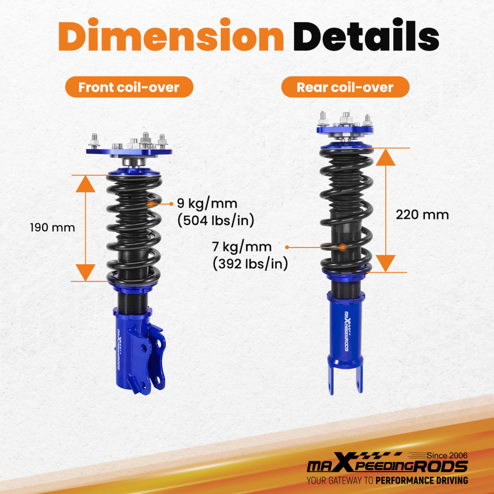 Coilover Suspension Struts compatible for Mitsubishi Lancer EVO 7 8 9 Sedan Coilovers 02-07