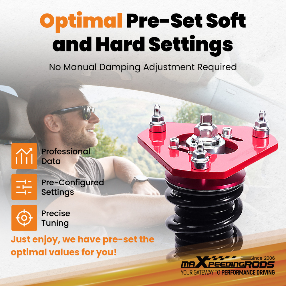 MaXpeedingrods Coilover Shock Suspension Kit compatible for Volkswagen Jetta MK5 MK6 06-17