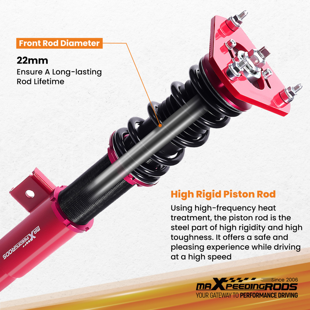 MaXpeedingrods Coilover Shock Suspension Kit compatible for Volkswagen Jetta MK5 MK6 06-17