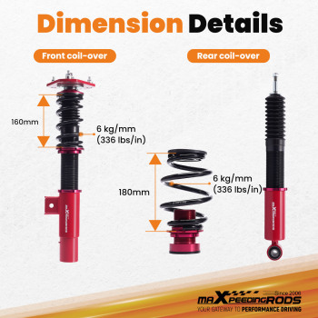 MaXpeedingrods Coilover Shock Suspension Kit for Volkswagen Jetta MK5 MK6 06-17
