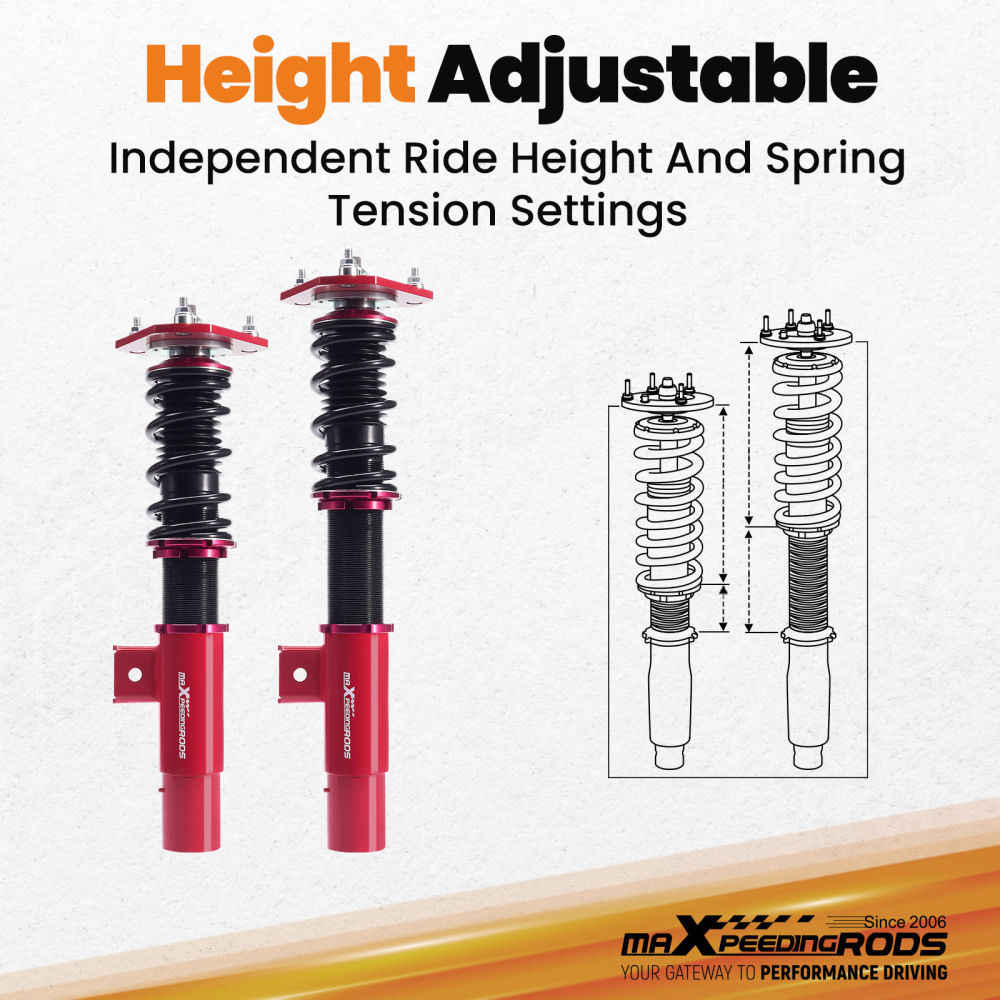 MaXpeedingrods Coilover Shock Suspension Kit compatible for Volkswagen Jetta MK5 MK6 06-17