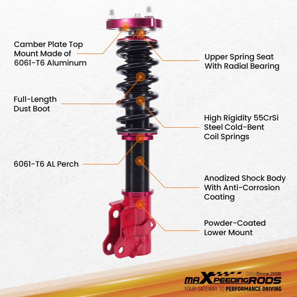 Coilovers Strut Shocks Suspension Kit compatible for Honda Civic 2006-2011 Coil Spring Kit