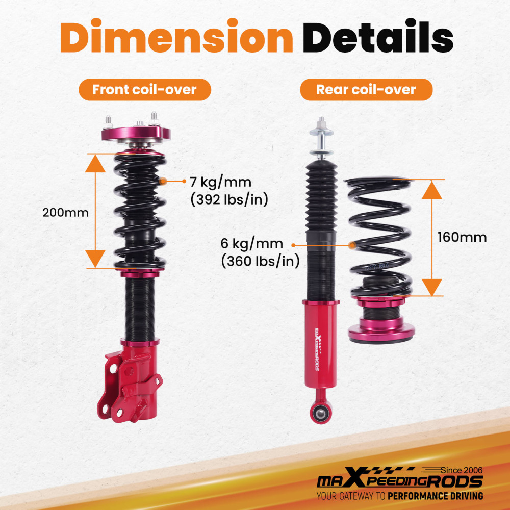 Coilovers Strut Shocks Suspension Kit compatible for Honda Civic 2006-2011 Coil Spring Kit