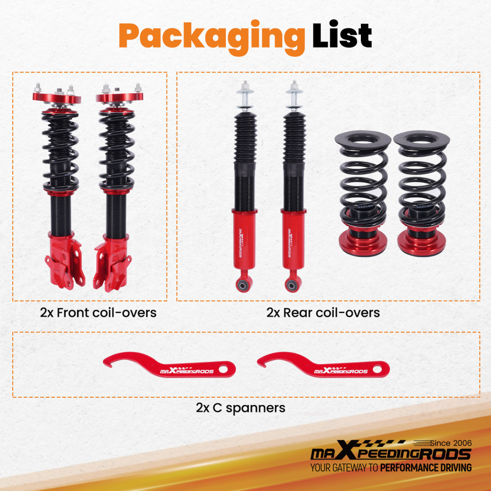 Coilover Suspension Shock compatible for Honda Civic Si Sedan 06-11 FD1 FD2 MK8 Coilovers