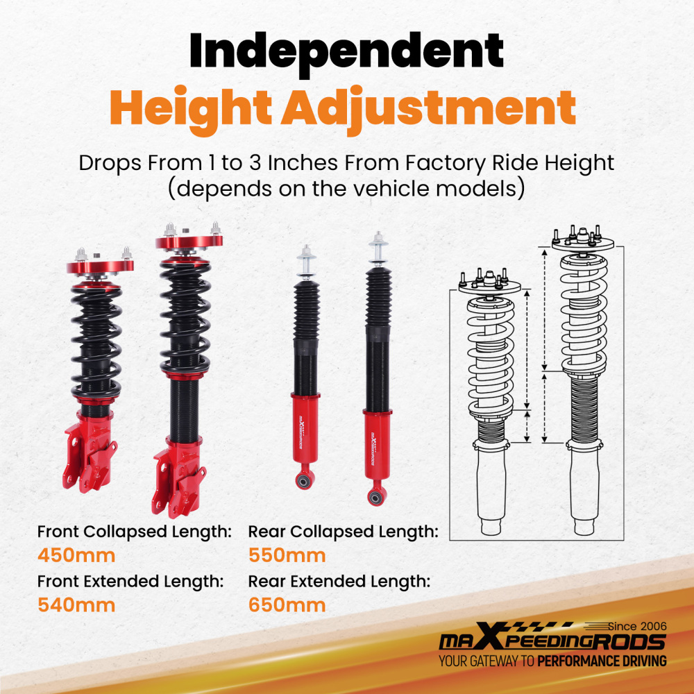 Coilover Suspension Shock compatible for Honda Civic Si Sedan 06-11 FD1 FD2 MK8 Coilovers