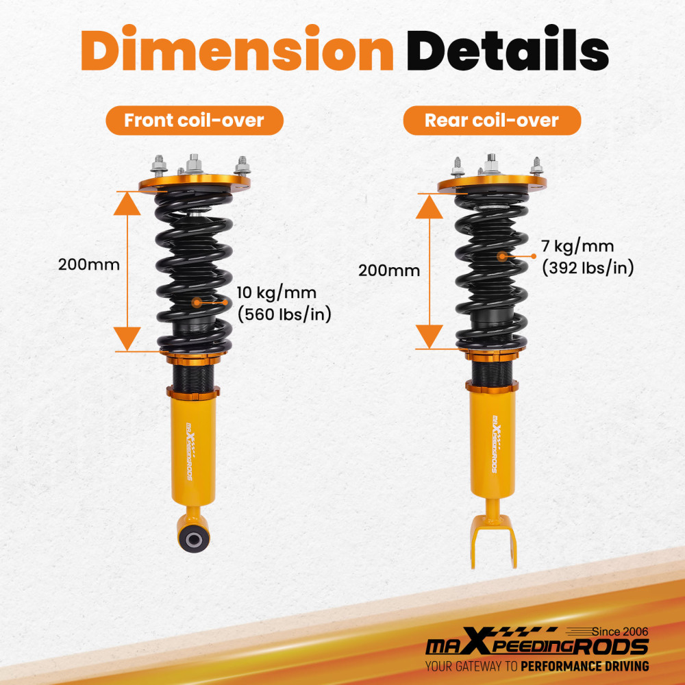 Compatible for Toyota Supra 1993-1998 compatible for Lexus SC300 SC400 92-00 Adj. Height Coilover Kit lowering kit