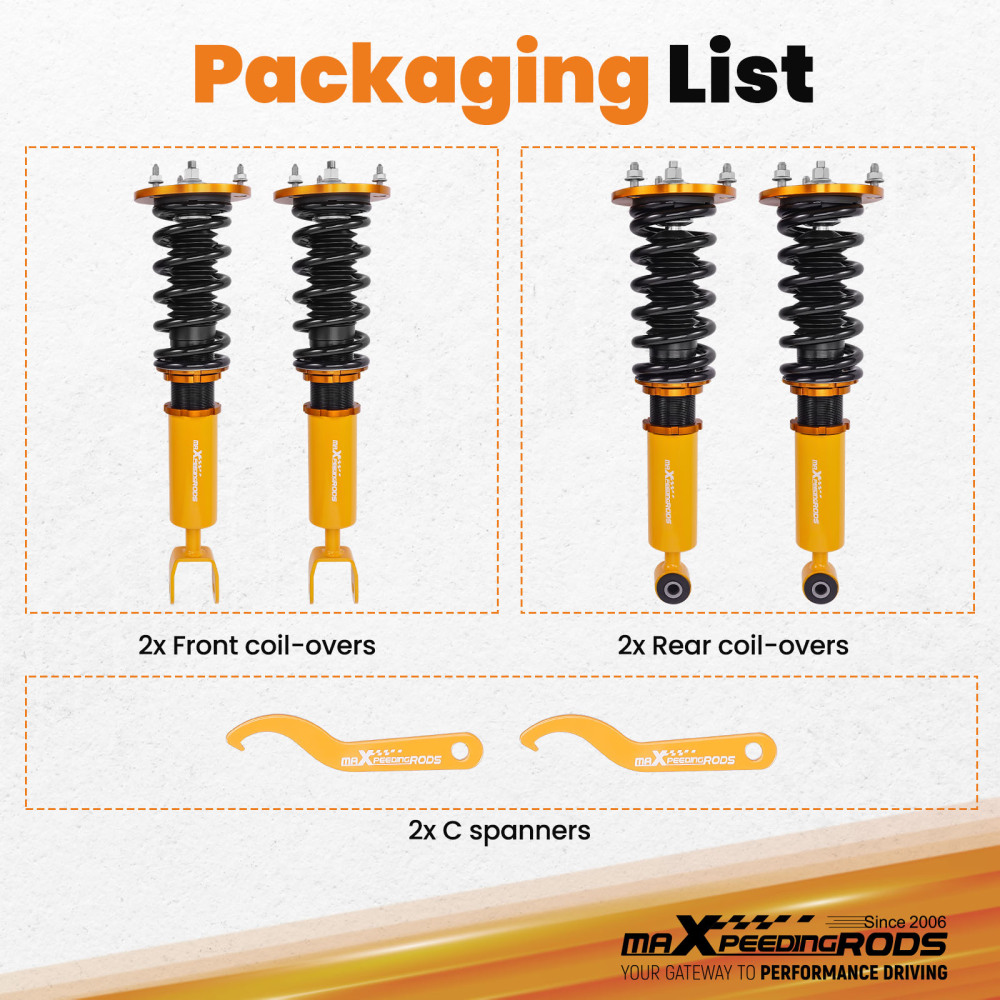 Compatible for Toyota Supra 1993-1998 compatible for Lexus SC300 SC400 92-00 Adj. Height Coilover Kit lowering kit