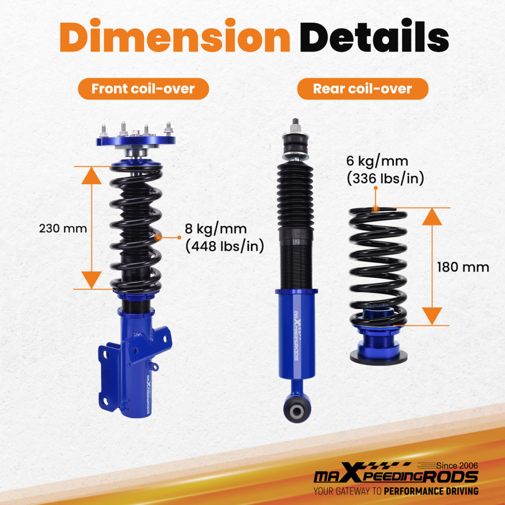 ADJUSTABLE COILOVER SUSPENSION KIT compatible for FORD MUSTANG GT S-197 2005-2014