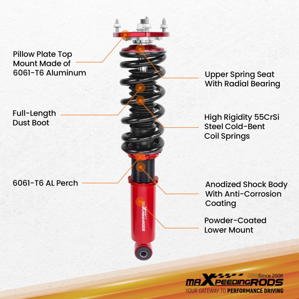 MaXpeedingrods Coilovers Suspension Lowering Kit compatible for Infiniti Q50 RWD 2014-23