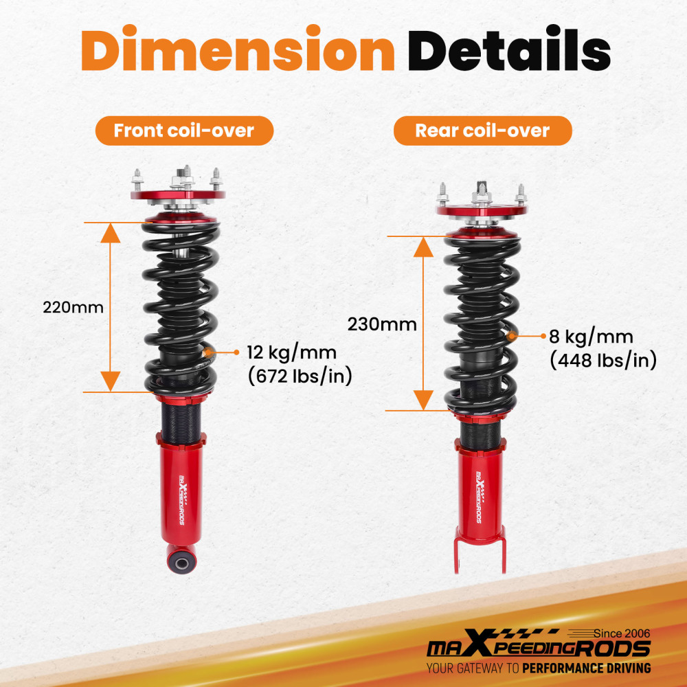 MaXpeedingrods Street  Coilovers Lowering Kit compatible for Infiniti Q50 RWD 2014-23