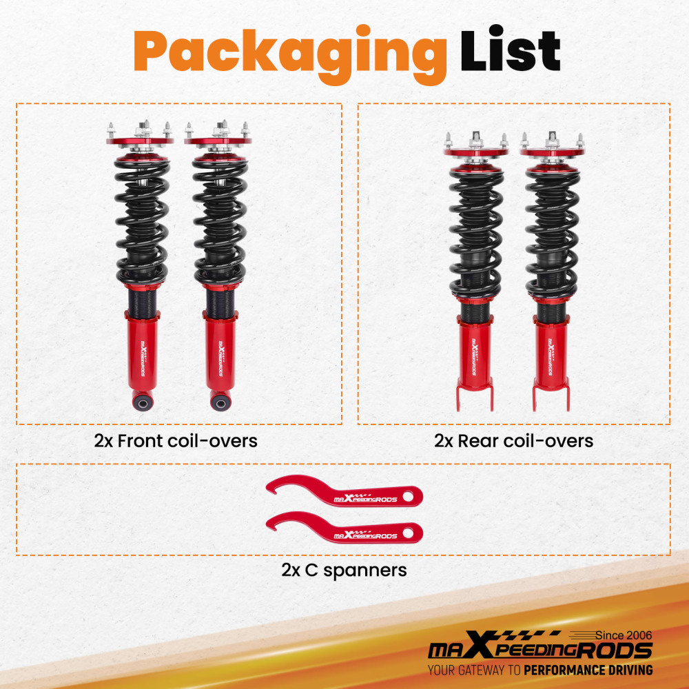 MaXpeedingrods Street  Coilovers Lowering Kit compatible for Infiniti Q50 RWD 2014-23