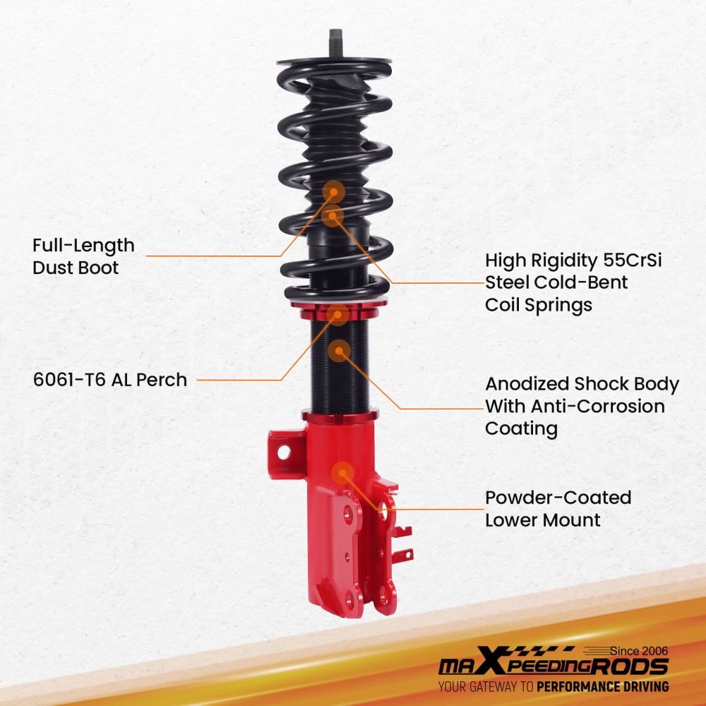 MaXpeedingrods Coilover Shocks Struts Springs Kit compatible for Chevrolet Sonic 2012-2020