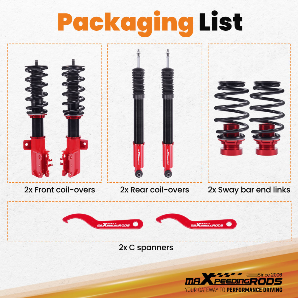 MaXpeedingrods Coilover Shocks Struts Springs Kit compatible for Chevrolet Sonic 2012-2020