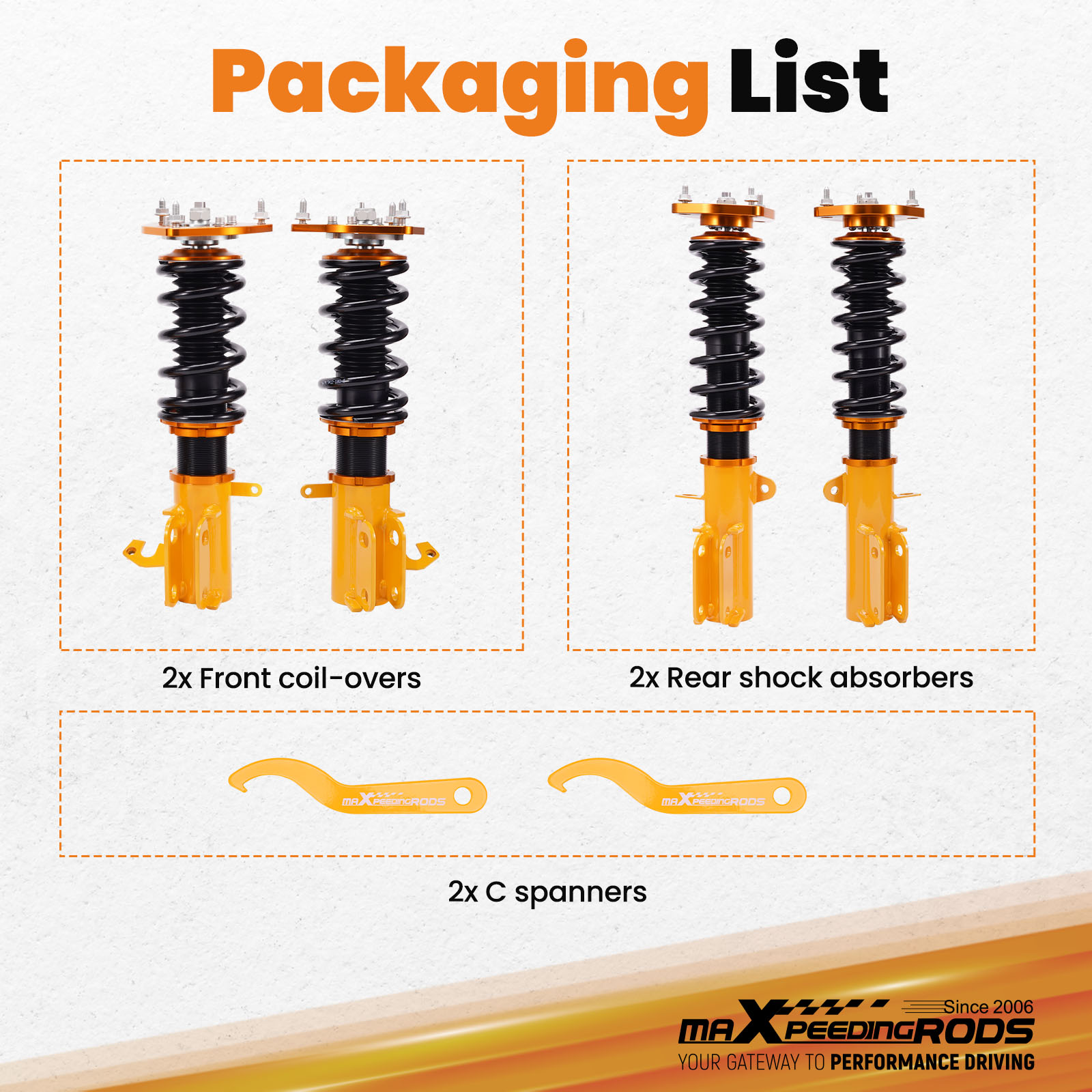 ミニコールド Maxpeedingrods-Performance Racing Coilovers Kits compatible