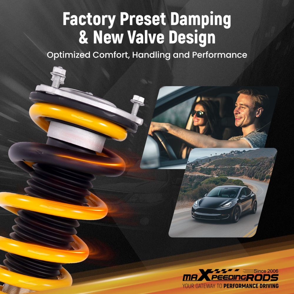 Comfort Coilovers Suspension KitEibach Springs compatible for Tesla model Y AWD 2020-25