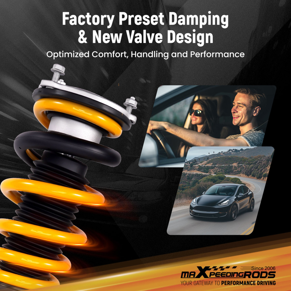 Comfort Coilovers Suspension KitEibach Springs compatible for Tesla model Y RWD 2020-25