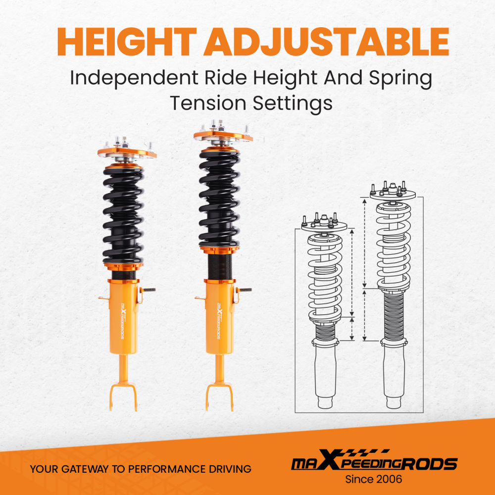 24 Click Damper Coilovers compatible for Nissan 350Z 03-08 compatible for Infiniti G35 Coupe Sedan 2003-06