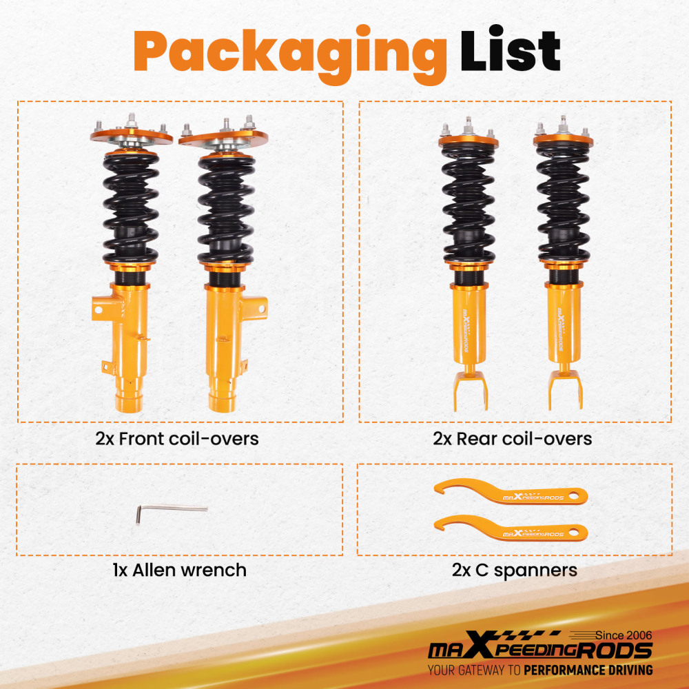 MaXpeedingrods Suspension Coilovers 24 Way Damping compatible for Honda Accord 2013-2017