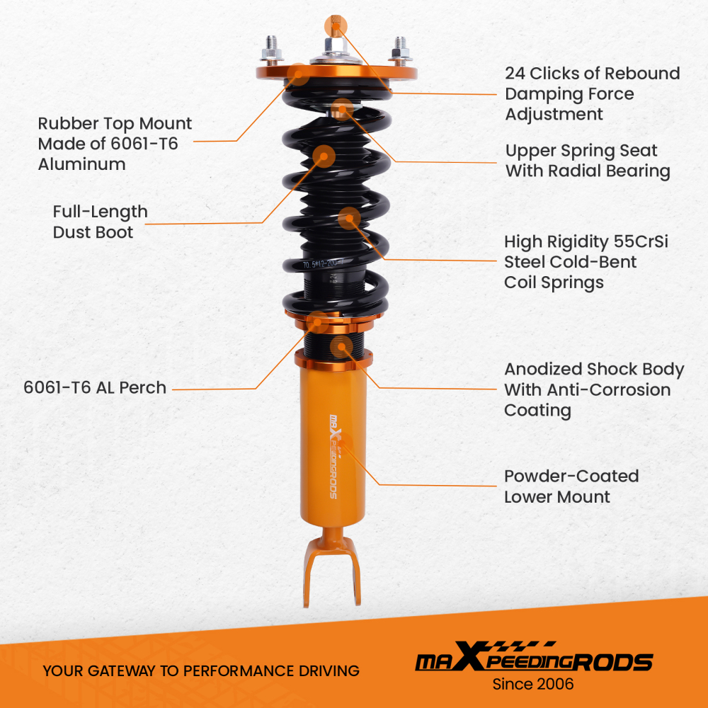 Coilovers Suspension Kit compatible pour Honda Accord V CC, CD 2.2 2.2i 1994-1997