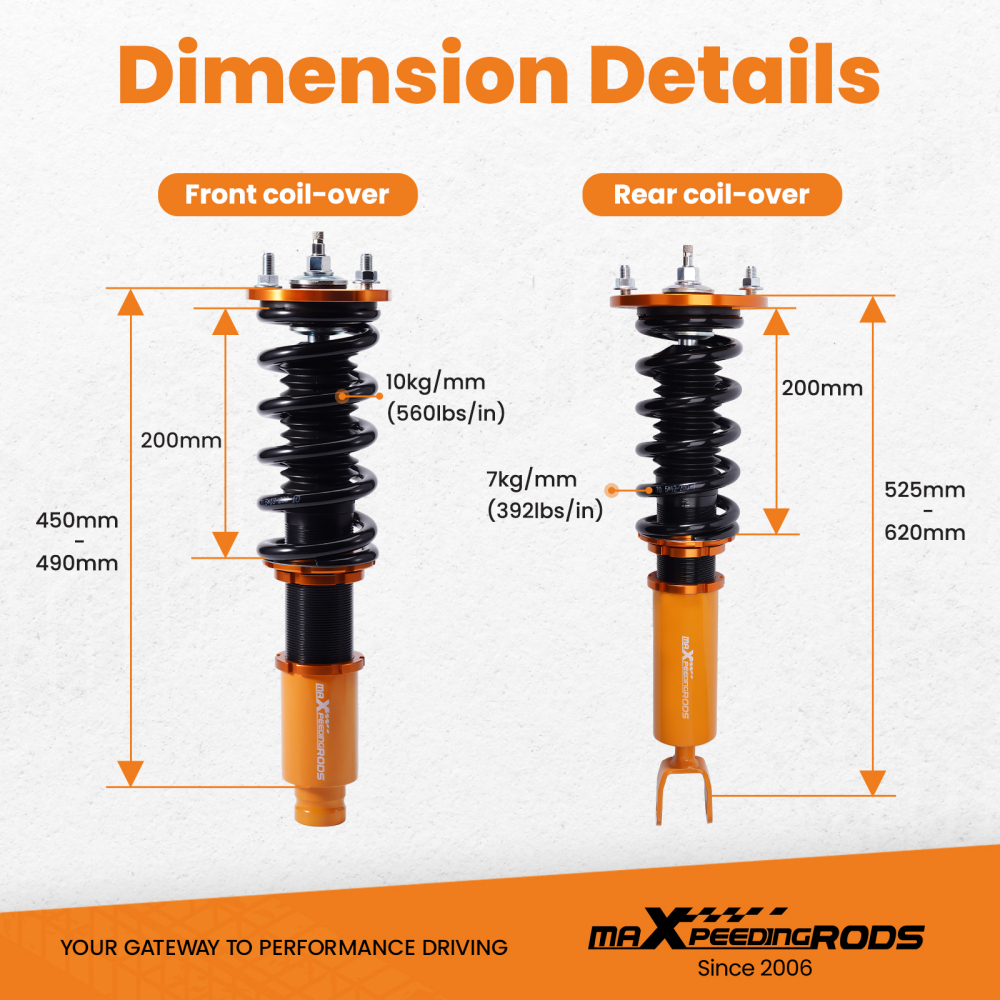 Coilovers Suspension Kit compatible pour Honda Accord V CC, CD 2.2 2.2i 1994-1997