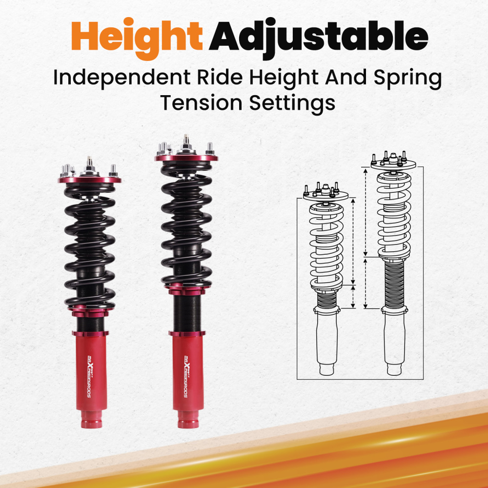 1998 - 2003 compatible for Honda Accord compatible for Acura TL CL Adjustable Damper Performance Coilovers