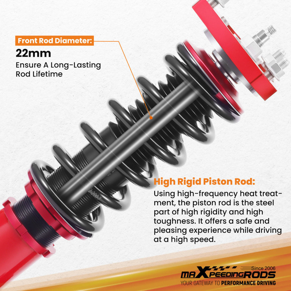 Coilovers 24 Level Adjustable Damper Lowering Kit compatible for Honda Civic 2012-2015