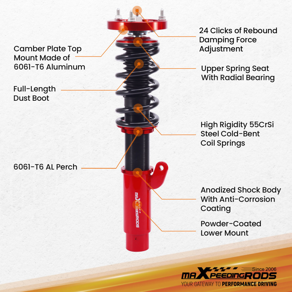 Coilovers Coilover Suspension Struts compatible for BMW E46 3 Series 328i 325i 320i 323i